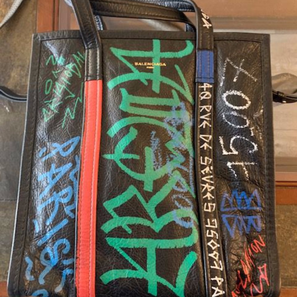 Balenciaga Black Graffiti Tote NWT
